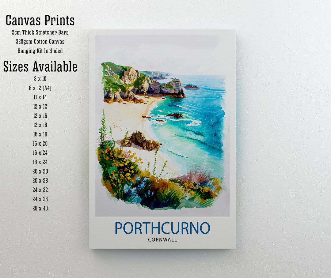 Porthcurno Cornwall Travel Poster