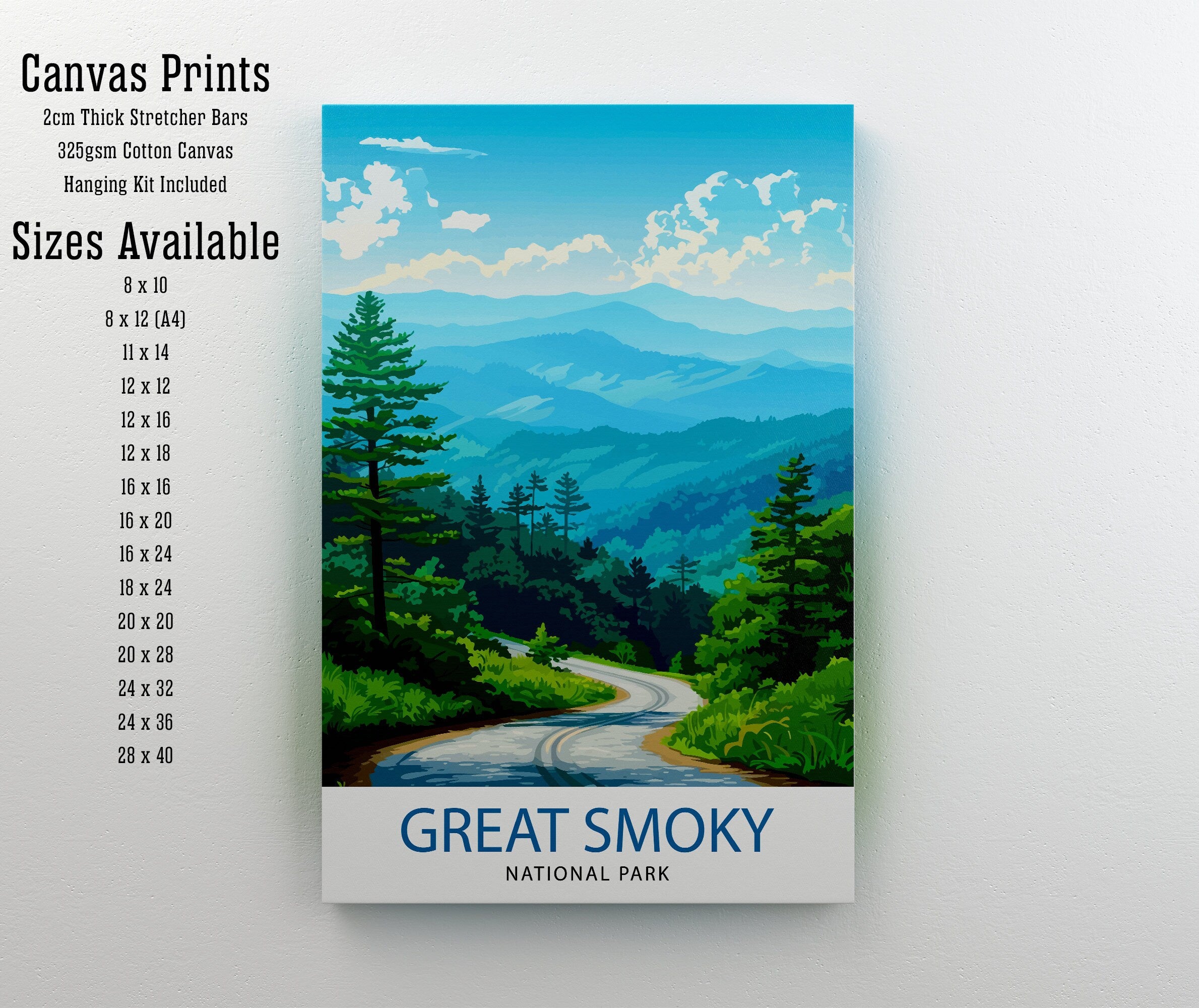 Great Smoky Mountains National Park Travel Print Wall Decor Wall Art Great Smoky Mountains Wall Hanging Home Décor Great Smoky