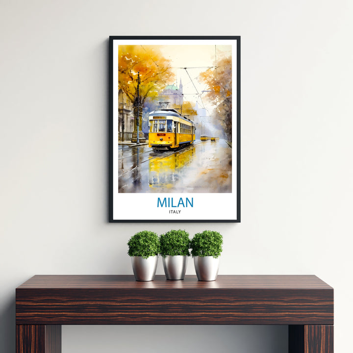 Milan Italy Travel Print Milan Wall Decor Milan Poster Italy Travel Prints Milan Art Print Milan Illustration Milan Wall Art Italy Print