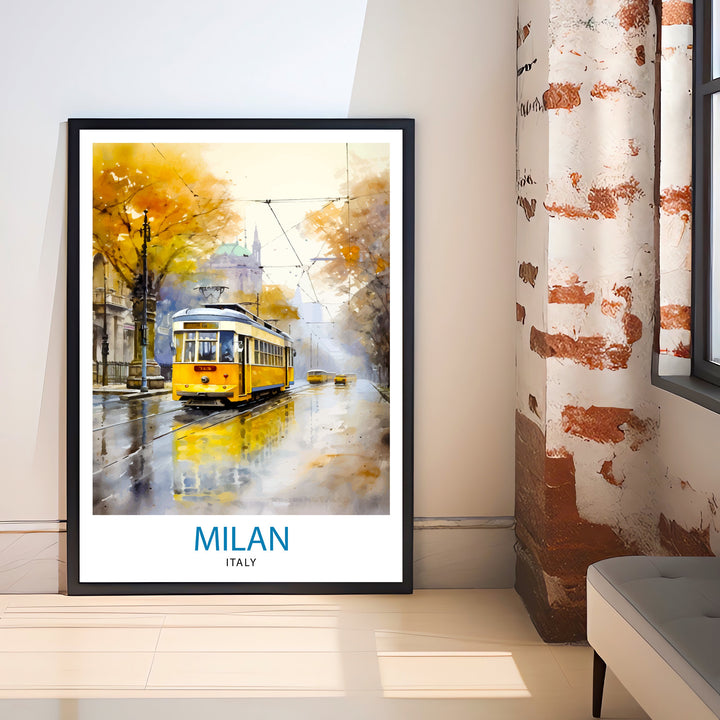 Milan Italy Travel Print Milan Wall Decor Milan Poster Italy Travel Prints Milan Art Print Milan Illustration Milan Wall Art Italy Print