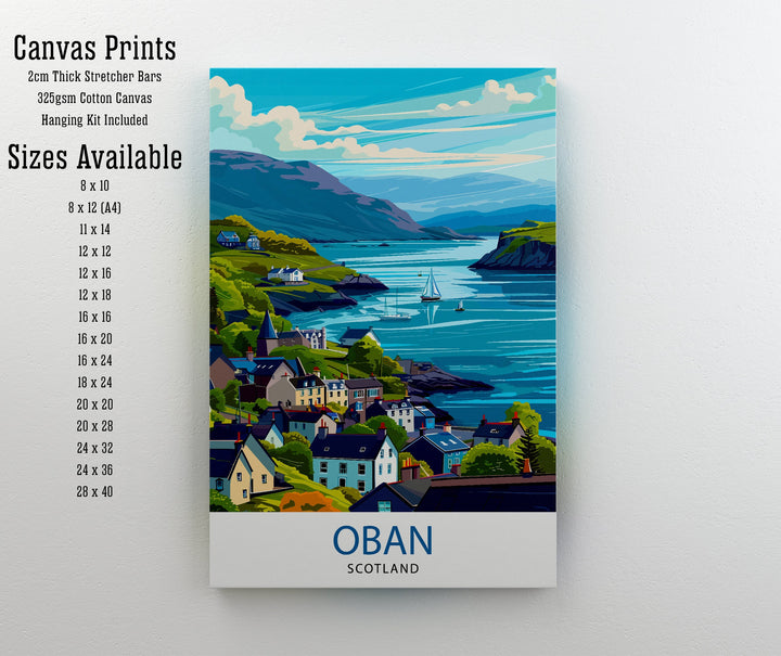 Oban Scotland Travel Print Wall Decor Wall Art Oban Wall Hanging Home Décor Oban Gift Art Lovers Scotland Art Lover Gift Print Art