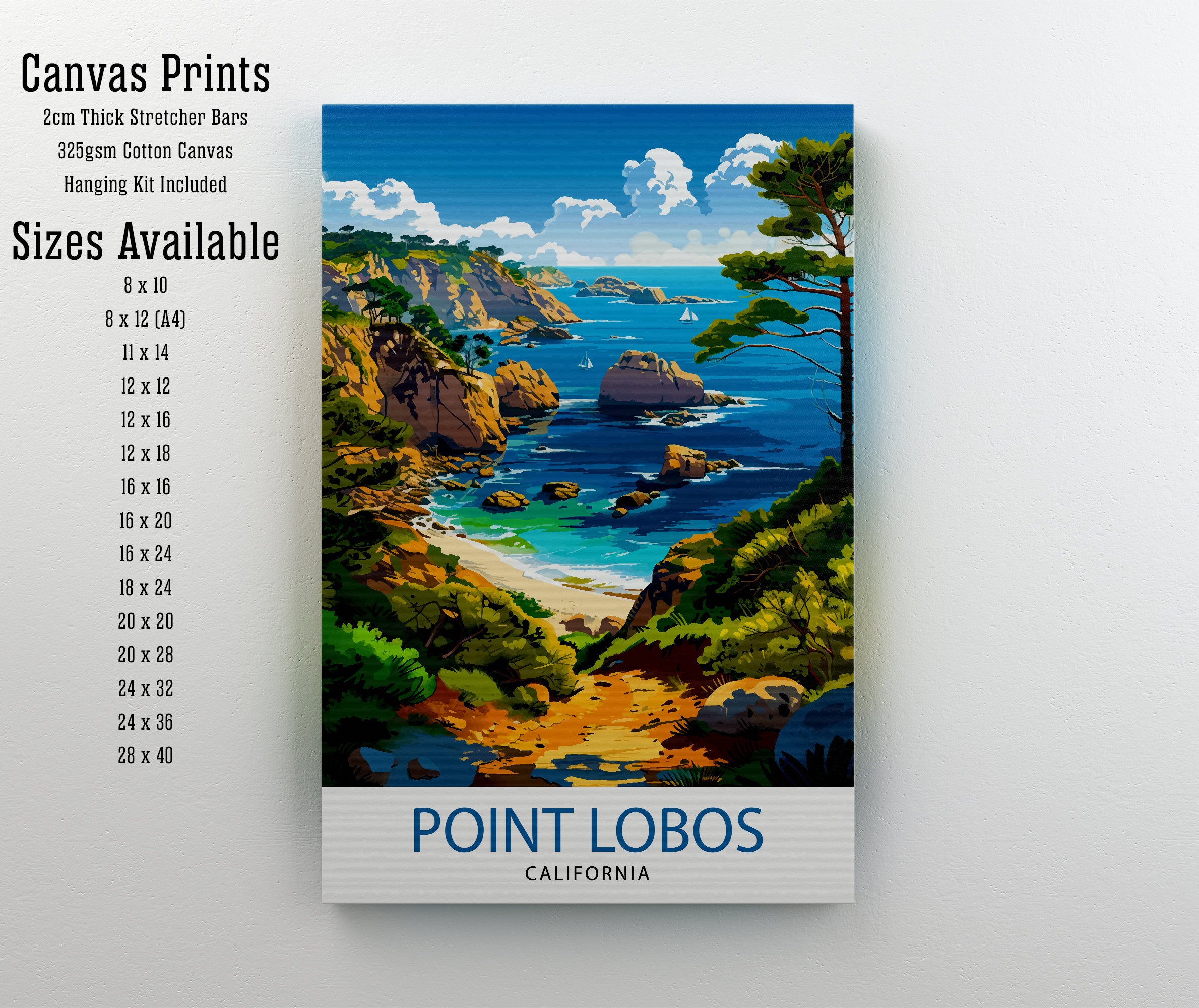 Point Lobos California Travel Print Wall Decor Wall Art Point Lobos Wall Hanging Home Décor Point Lobos Gift Art Lovers California Art Lover