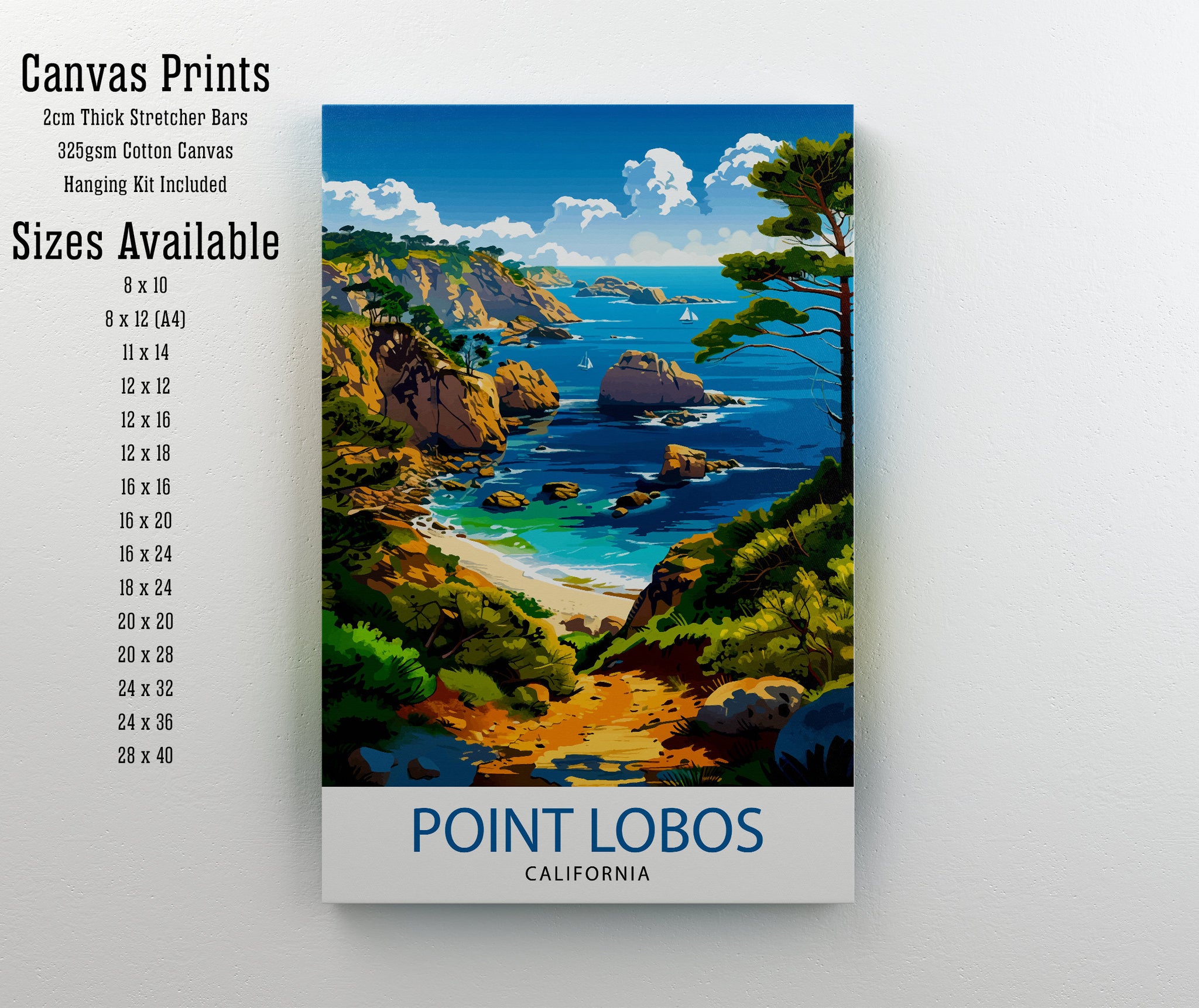 Point Lobos California Travel Print Wall Decor Wall Art Point Lobos Wall Hanging Home Décor Point Lobos Gift Art Lovers California Art Lover