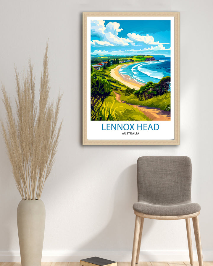 Lennox Head Australia Travel Poster