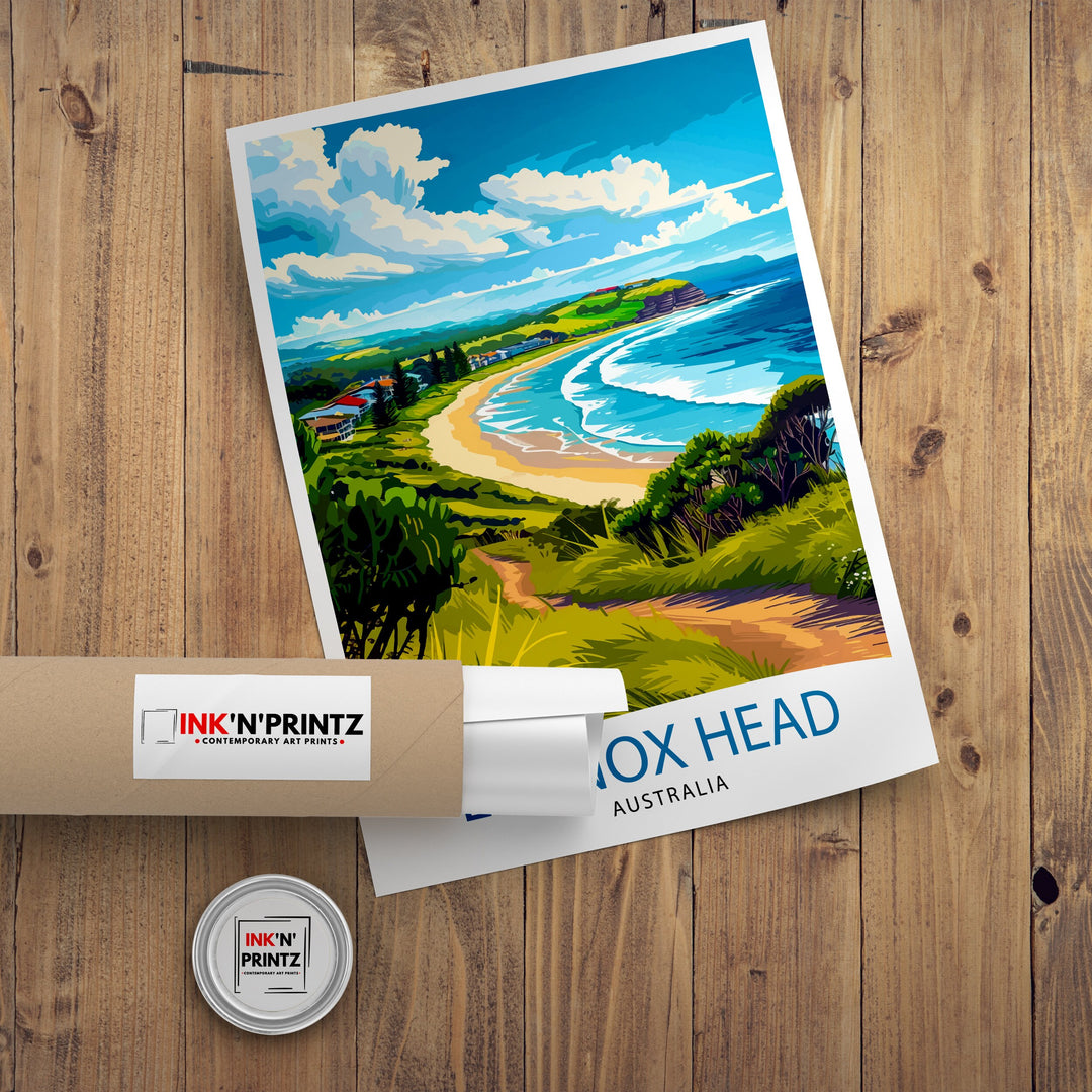 Lennox Head Australia Travel Poster