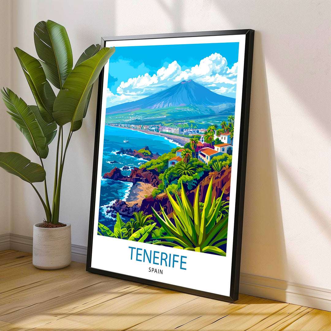 Tenerife Spain Travel Print Tenerife Wall Decor Tenerife Home Living Decor Tenerife Illustration Travel Poster Gift For Tenerife Spain Home