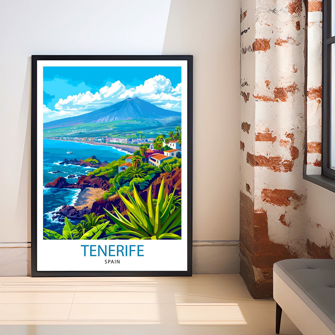 Tenerife Spain Travel Print Tenerife Wall Decor Tenerife Home Living Decor Tenerife Illustration Travel Poster Gift For Tenerife Spain Home