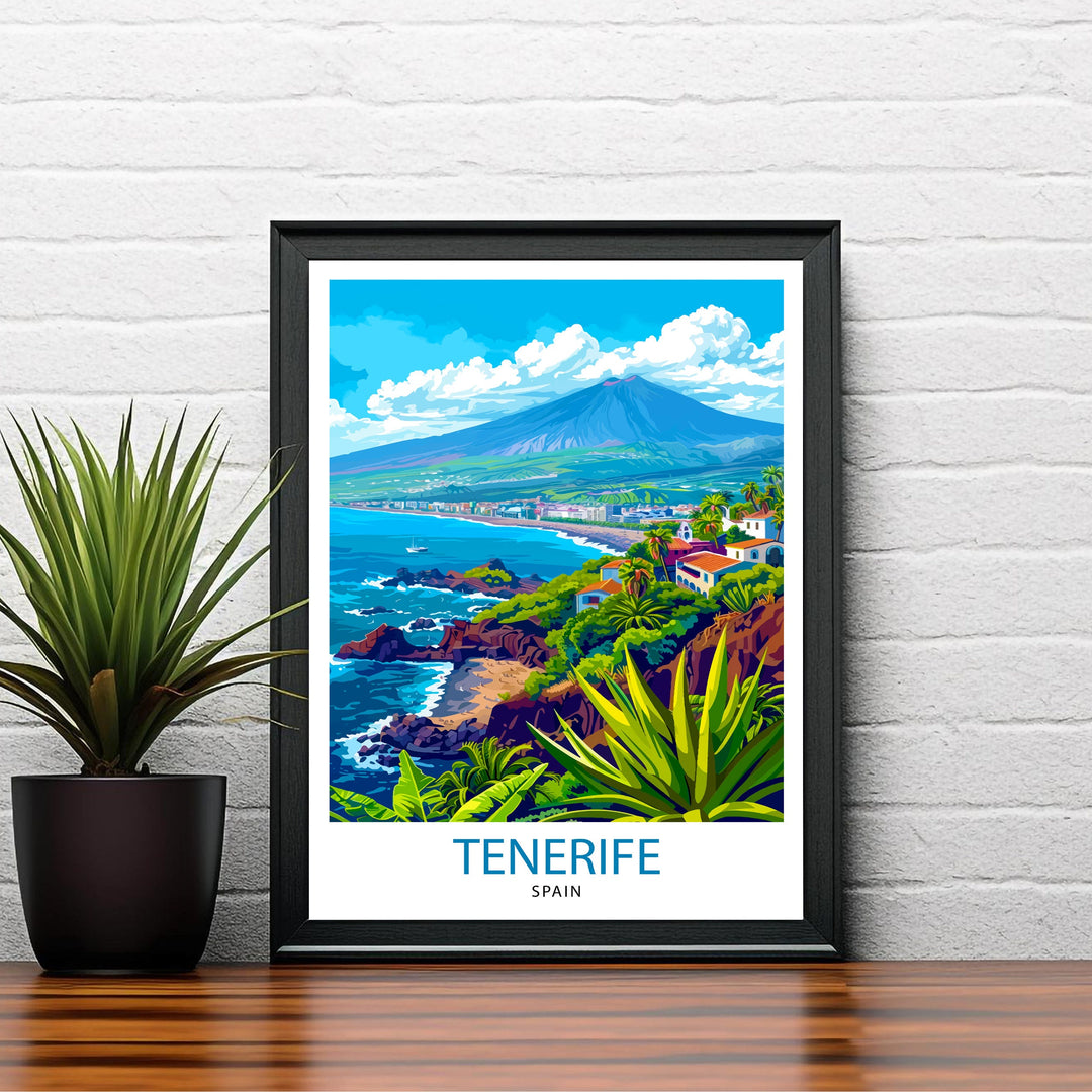 Tenerife Spain Travel Print Tenerife Wall Decor Tenerife Home Living Decor Tenerife Illustration Travel Poster Gift For Tenerife Spain Home