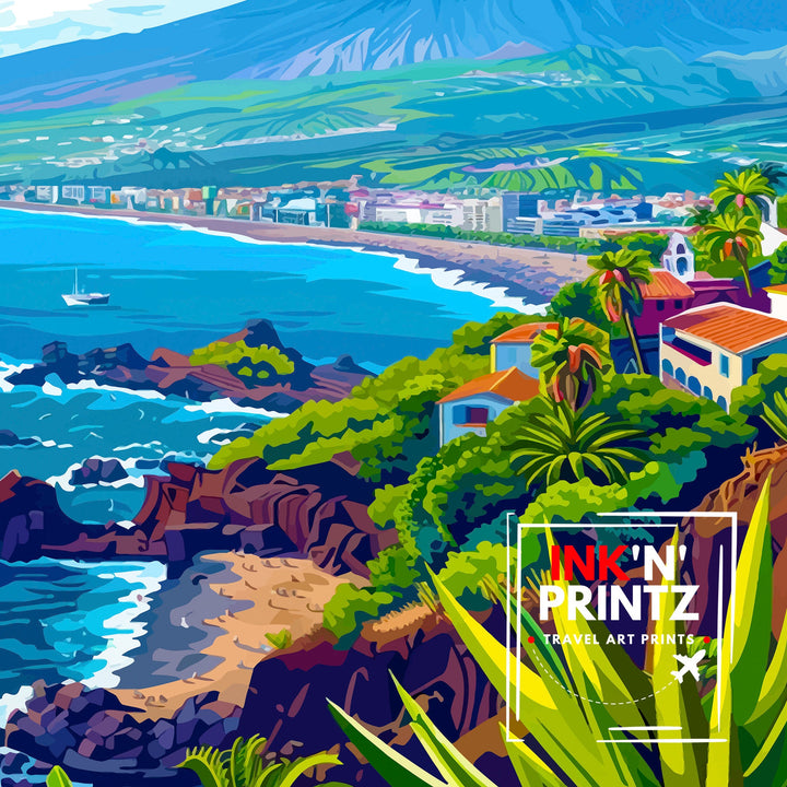 Tenerife Spain Travel Print Tenerife Wall Decor Tenerife Home Living Decor Tenerife Illustration Travel Poster Gift For Tenerife Spain Home