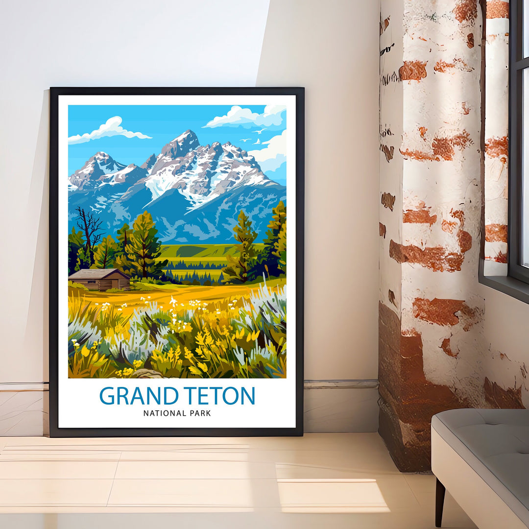 Grand Teton National Park Travel Print Wall Decor Wall Art Grand Teton Wall Hanging Home Décor Grand Teton Gift Art Lovers USA Art Lover