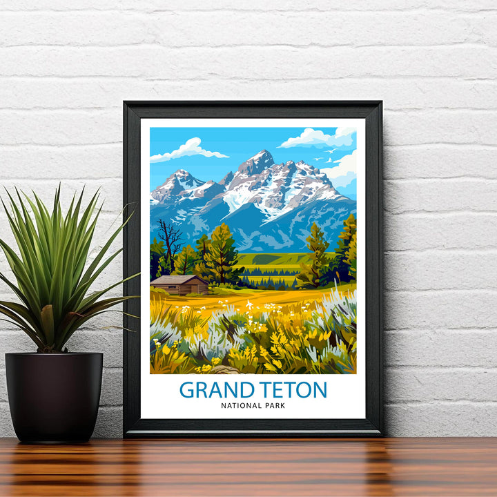 Grand Teton National Park Travel Print Wall Decor Wall Art Grand Teton Wall Hanging Home Décor Grand Teton Gift Art Lovers USA Art Lover