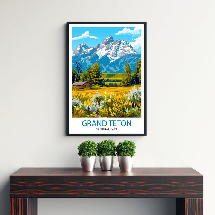 Grand Teton National Park Travel Print Wall Decor Wall Art Grand Teton Wall Hanging Home Décor Grand Teton Gift Art Lovers USA Art Lover