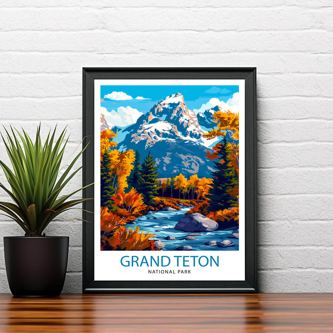 Grand Teton National Park Travel Print Wall Decor Wall Art Grand Teton Wall Hanging Home Décor Grand Teton Gift Art Lovers USA Art Lover