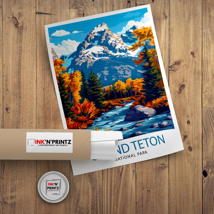 Grand Teton National Park Travel Print Wall Decor Wall Art Grand Teton Wall Hanging Home Décor Grand Teton Gift Art Lovers USA Art Lover