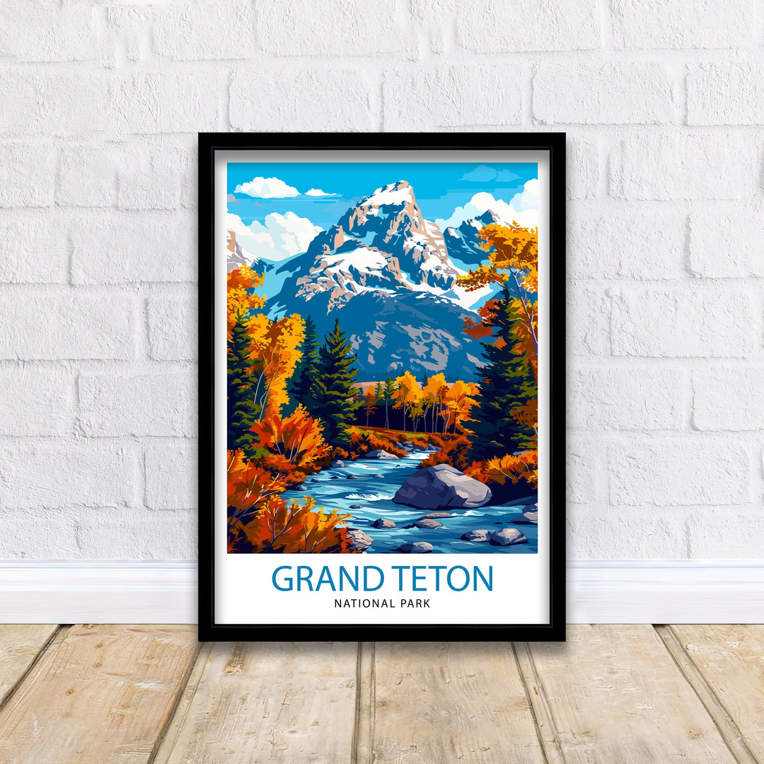 Grand Teton National Park Travel Print Wall Decor Wall Art Grand Teton Wall Hanging Home Décor Grand Teton Gift Art Lovers USA Art Lover