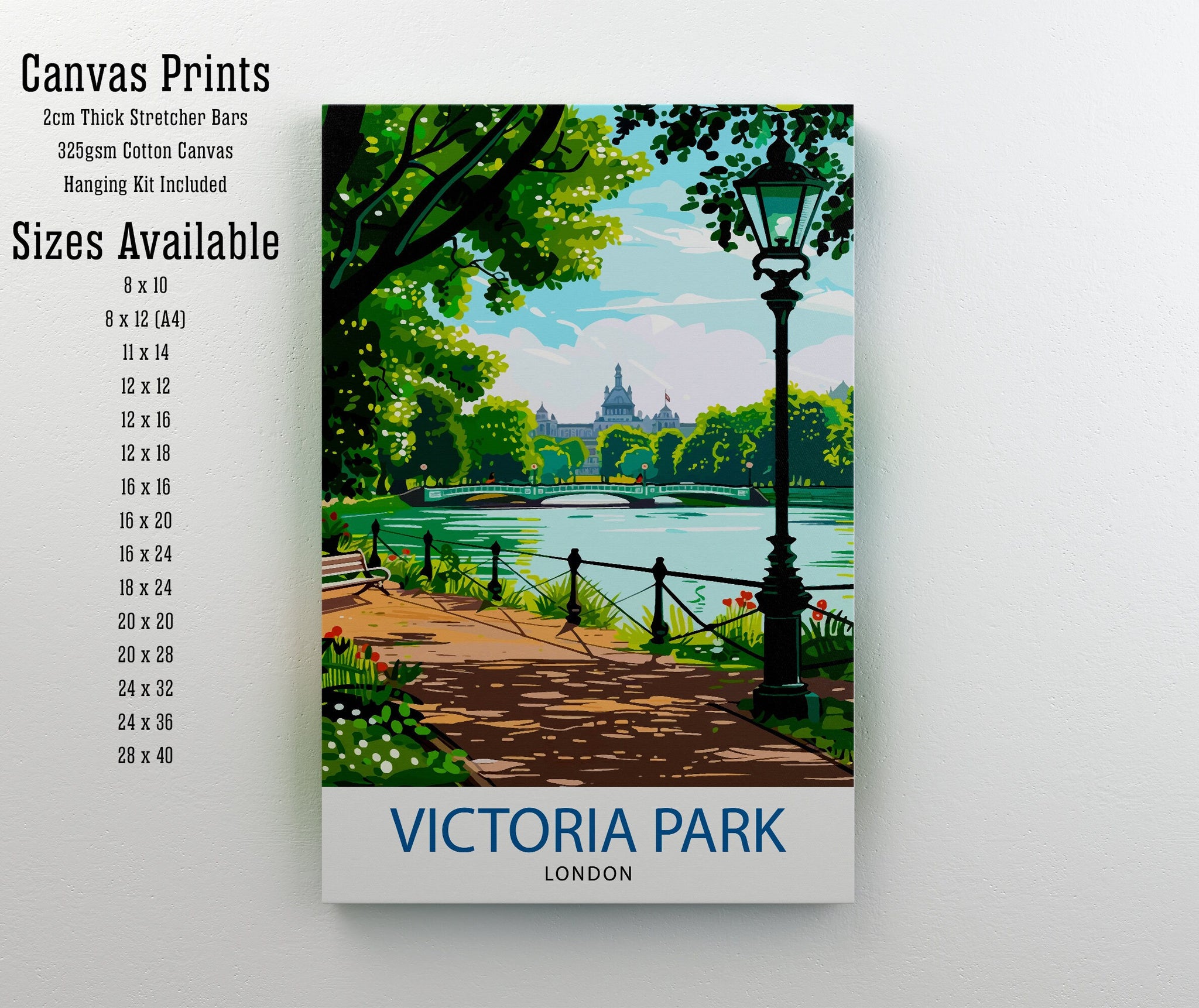 Victoria Park London Travel Print Wall Decor Wall Art Victoria Park Wall Hanging Home Décor Victoria Park Gift Art Lovers UK Art Lover Gift