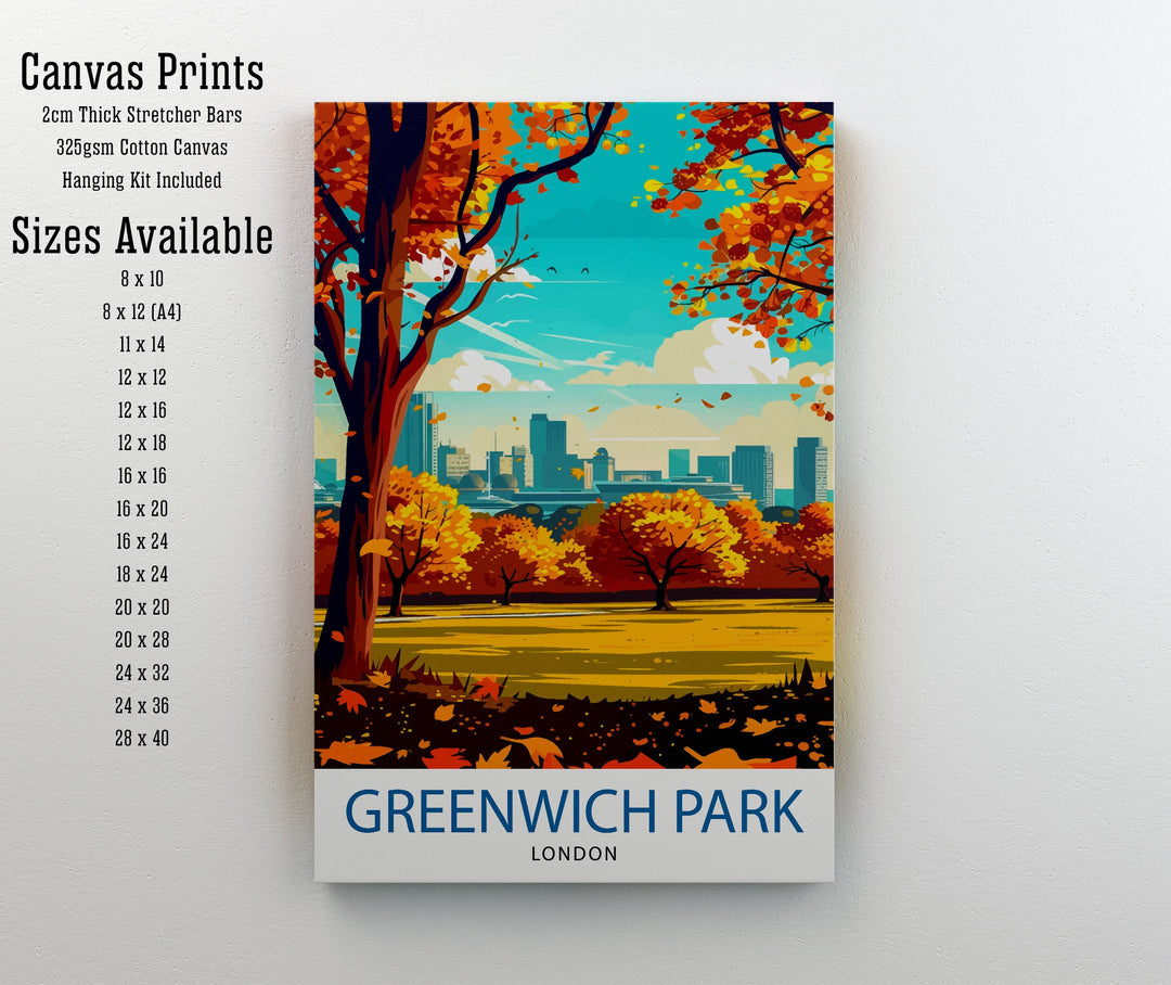 Greenwich Park London Travel Poster