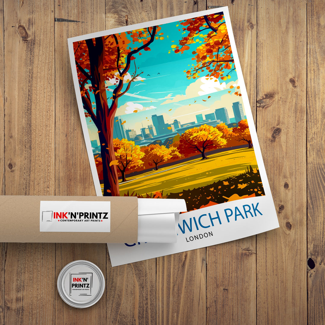 Greenwich Park London Travel Poster