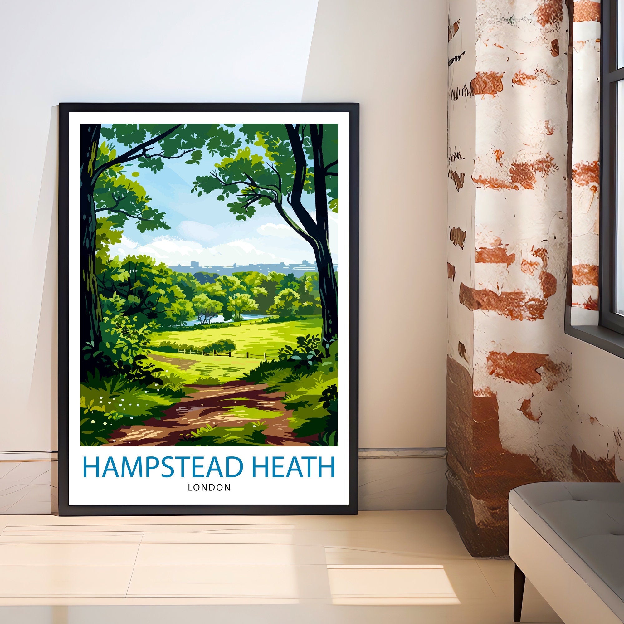 Hampstead Heath London Travel Poster