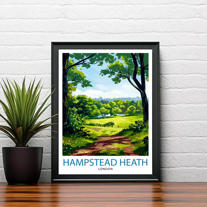 Hampstead Heath London Travel Poster