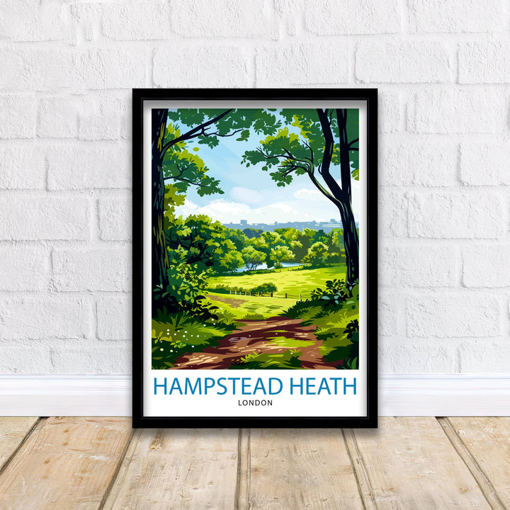 Hampstead Heath London Travel Poster