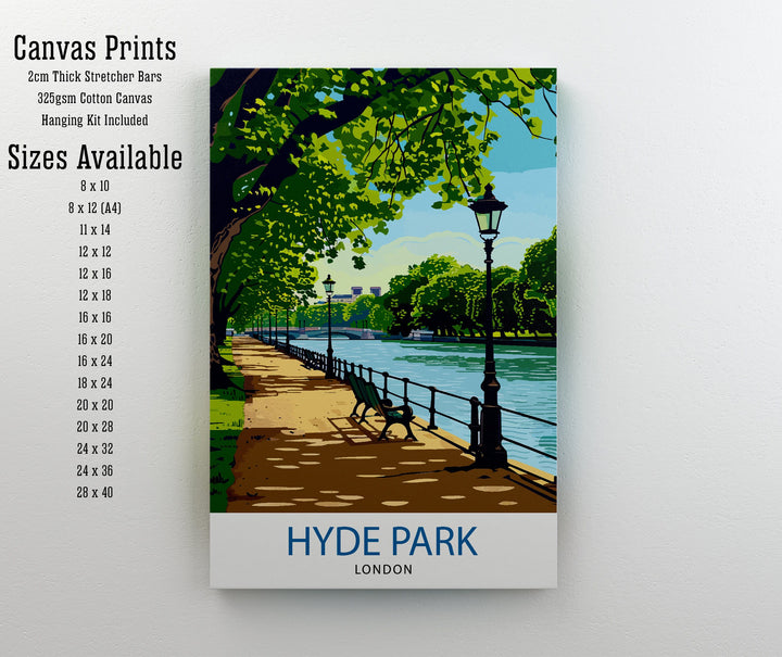 Hyde Park London Travel Print Wall Decor Wall Art Hyde Park Wall Hanging Home Décor Hyde Park Gift Art Lovers UK Art Lover Gift Print Art