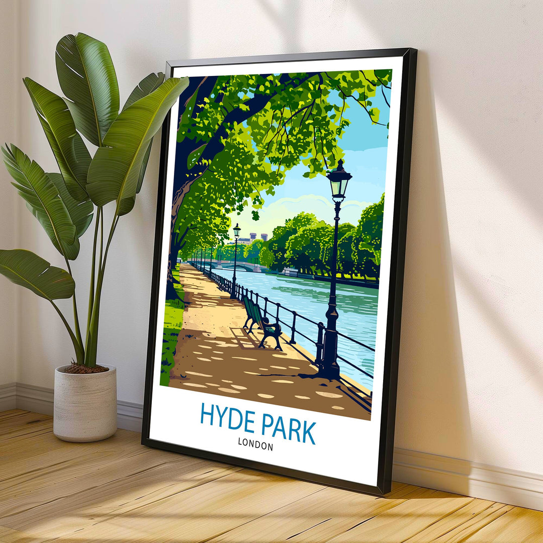 Hyde Park London Travel Poster