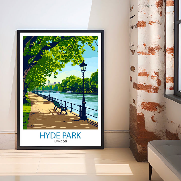 Hyde Park London Travel Poster