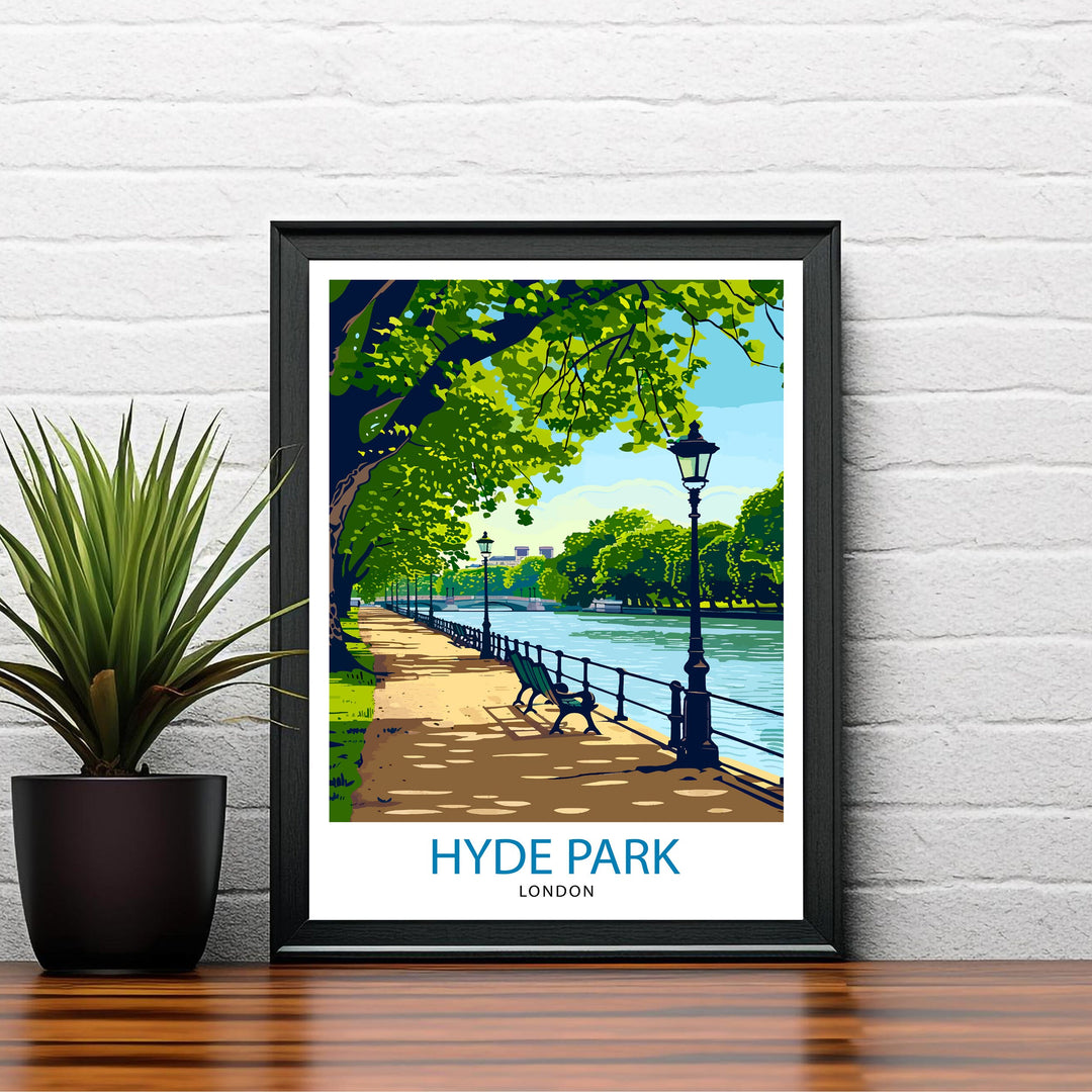 Hyde Park London Travel Poster