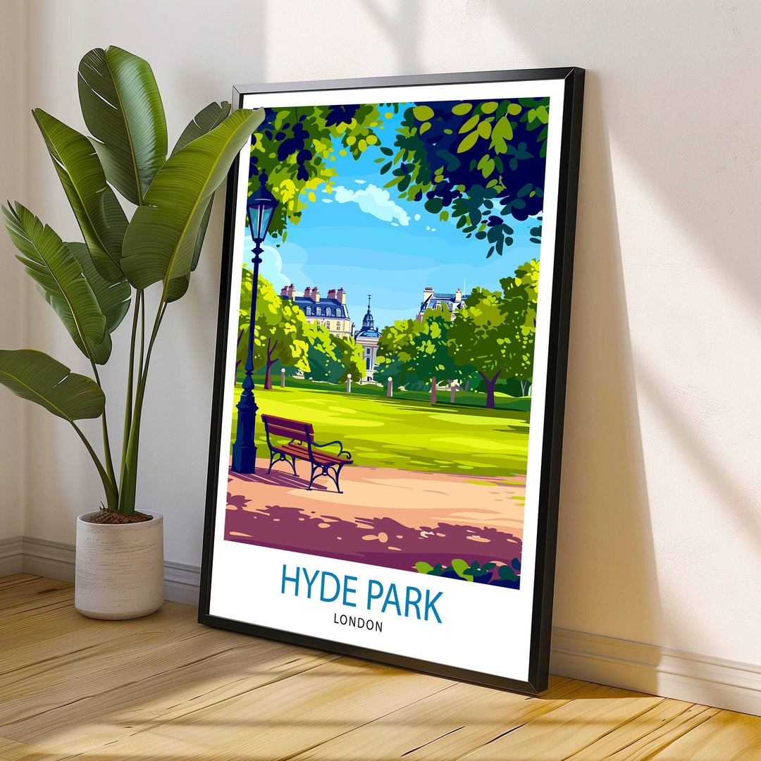 Hyde Park London Travel Print Wall Decor Wall Art Hyde Park Wall Hanging Home Décor Hyde Park Gift Art Lovers UK Art Lover Gift Print Art