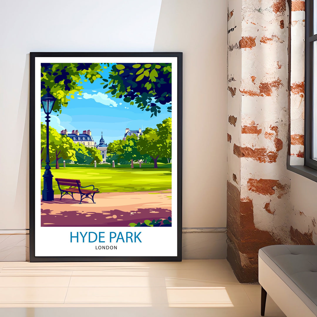 Hyde Park London Travel Poster