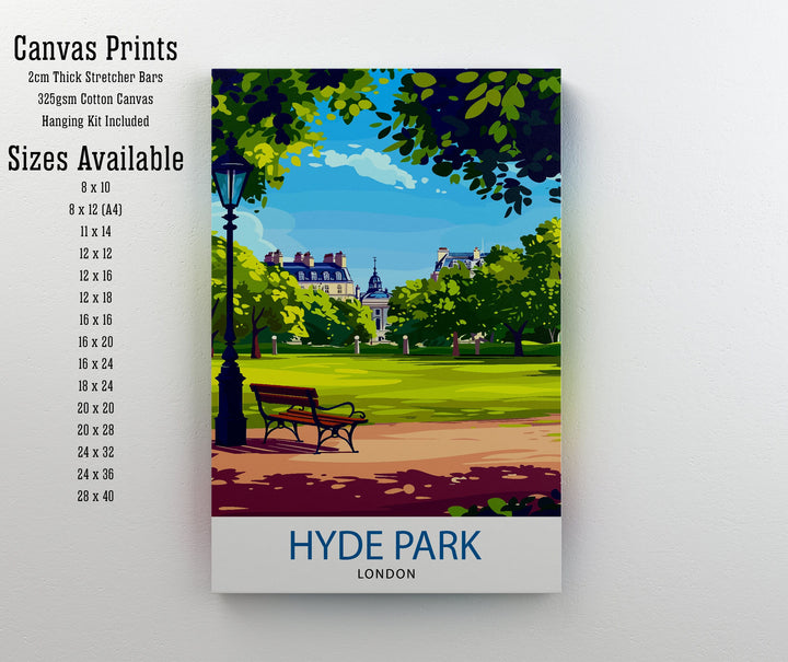 Hyde Park London Travel Print Wall Decor Wall Art Hyde Park Wall Hanging Home Décor Hyde Park Gift Art Lovers UK Art Lover Gift Print Art