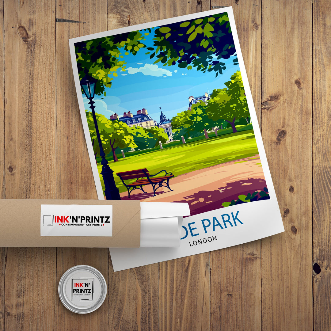 Hyde Park London Travel Poster