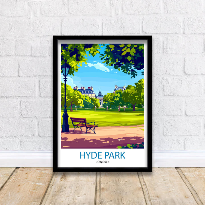 Hyde Park London Travel Poster