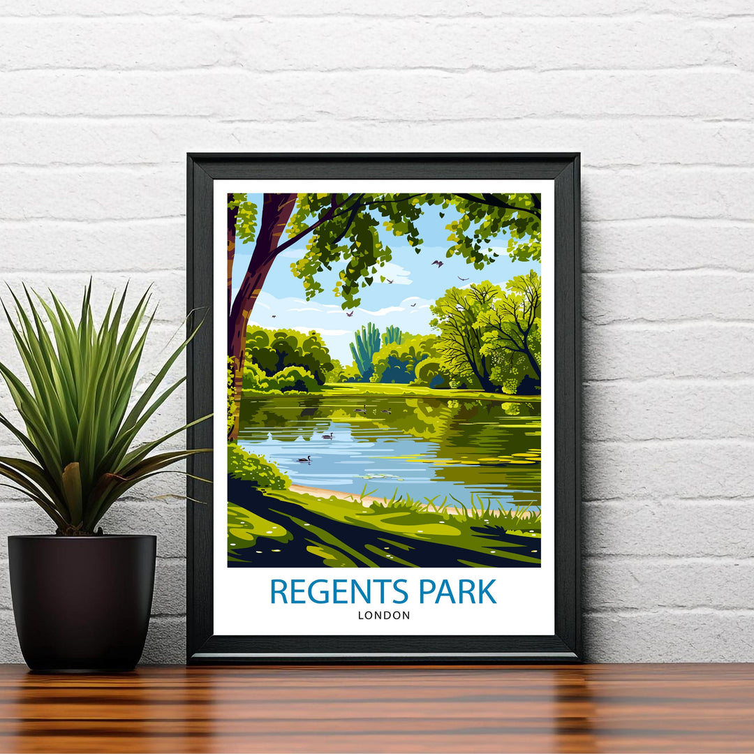 Regent's Park London Travel Poster