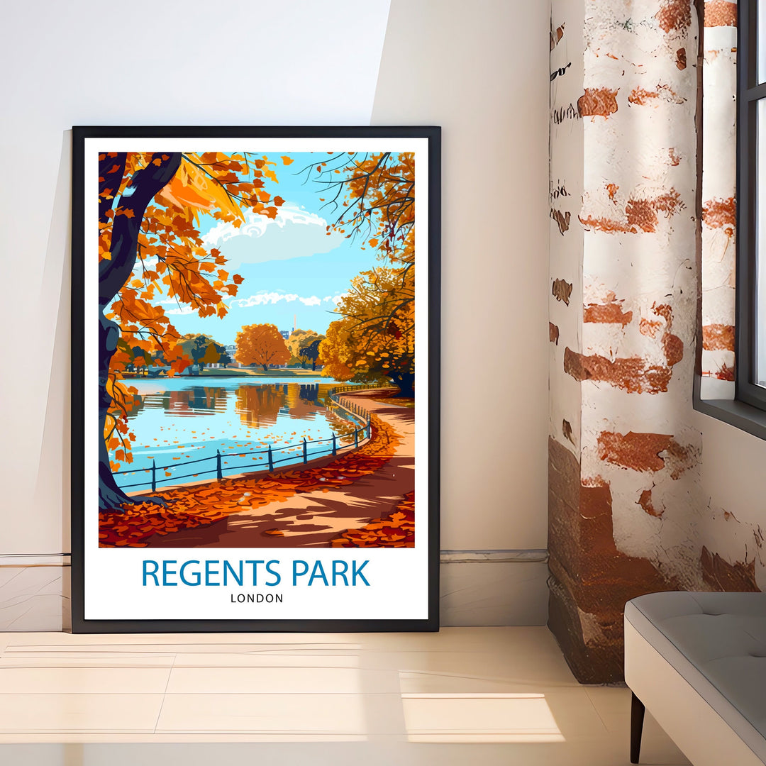 Regent's Park London Travel Poster