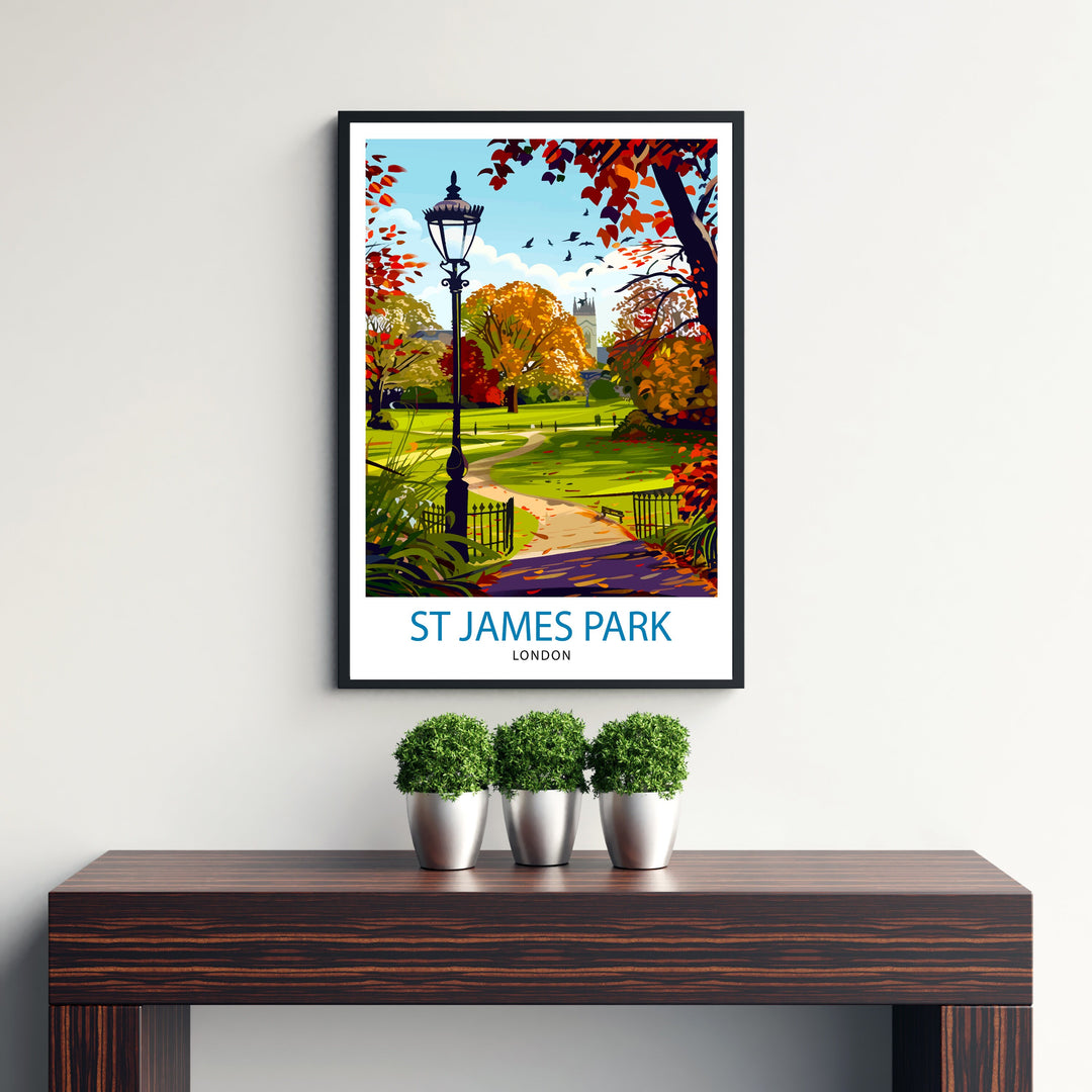 St James's Park London Travel Print Wall Decor Wall Art St James's Park Wall Hanging Home Décor St James's Park Gift Art Lovers UK