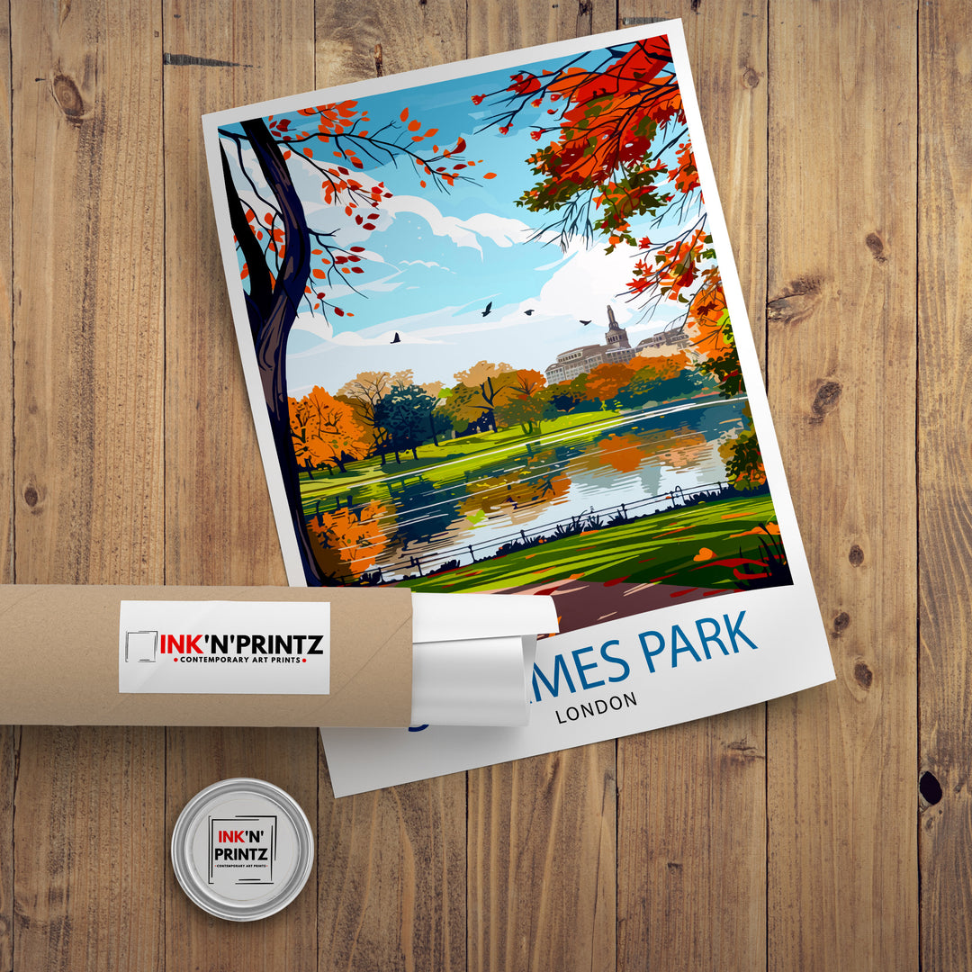 St James's Park London Travel Print Wall Decor Wall Art St James's Park Wall Hanging Home Décor St James's Park Gift Art Lovers UK