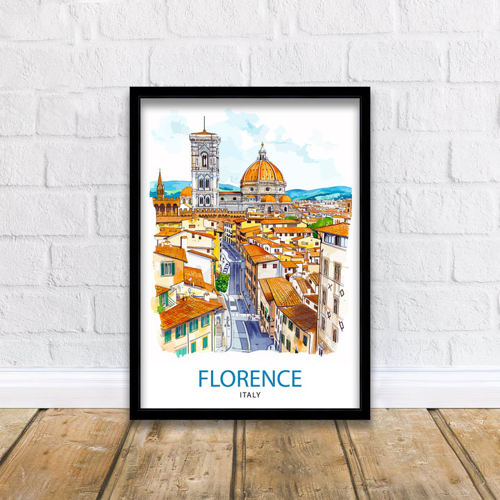 Florence Italy Travel Print Florence Wall Decor Florence Home Living Decor Florence Italy Illustration Travel Poster Gift for Florence