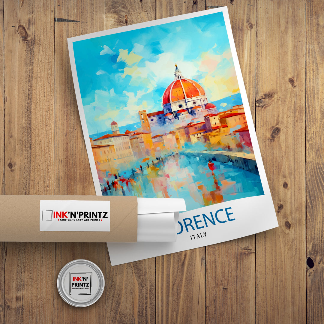 Florence Italy Travel Print Florence Wall Decor Florence Home Living Decor Florence Italy Illustration Travel Poster Gift for Florence