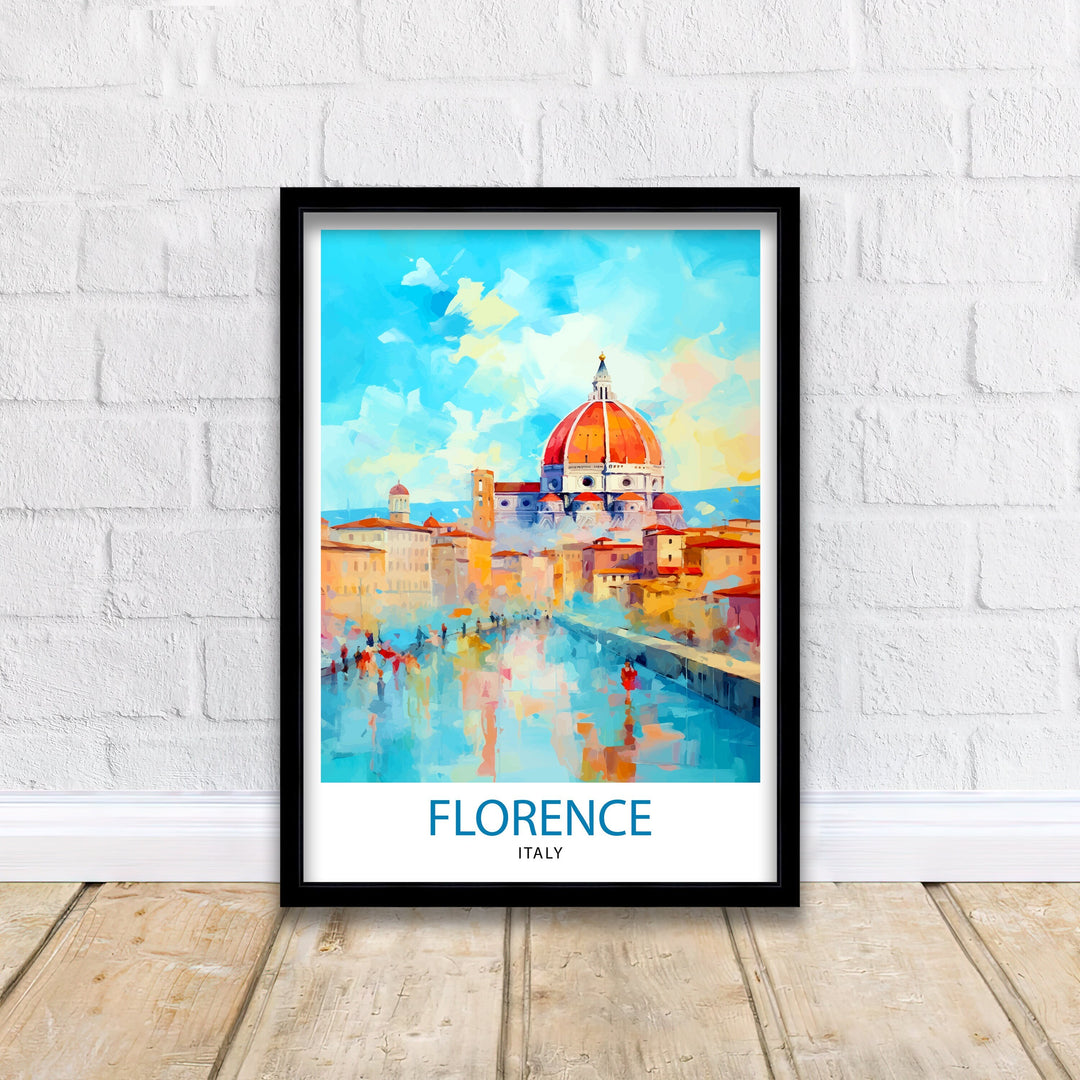 Florence Italy Travel Print Florence Wall Decor Florence Home Living Decor Florence Italy Illustration Travel Poster Gift for Florence