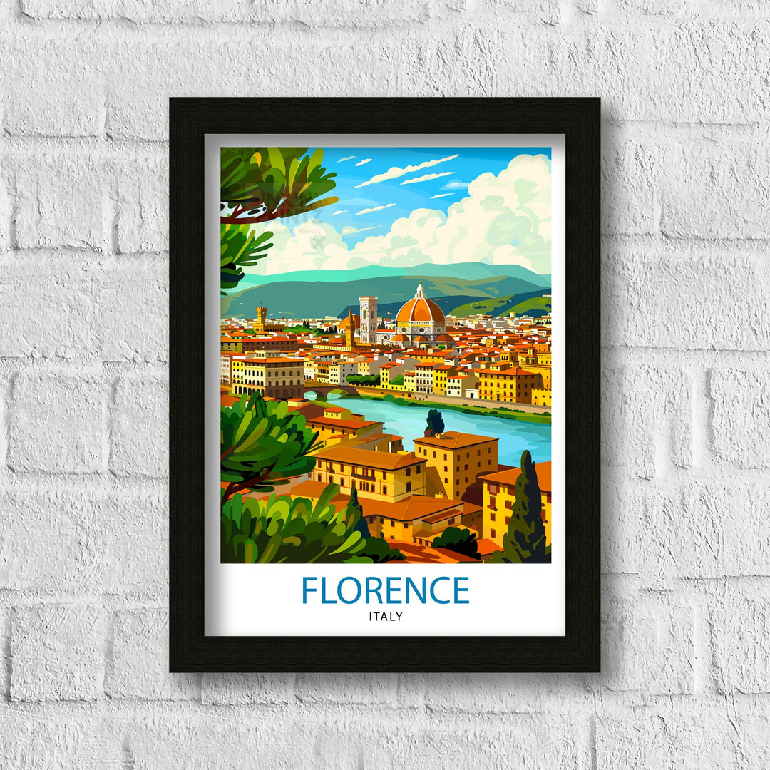 Florence Italy Travel Print Florence Wall Decor Florence Home Living Decor Florence Italy Illustration Travel Poster Gift for Florence