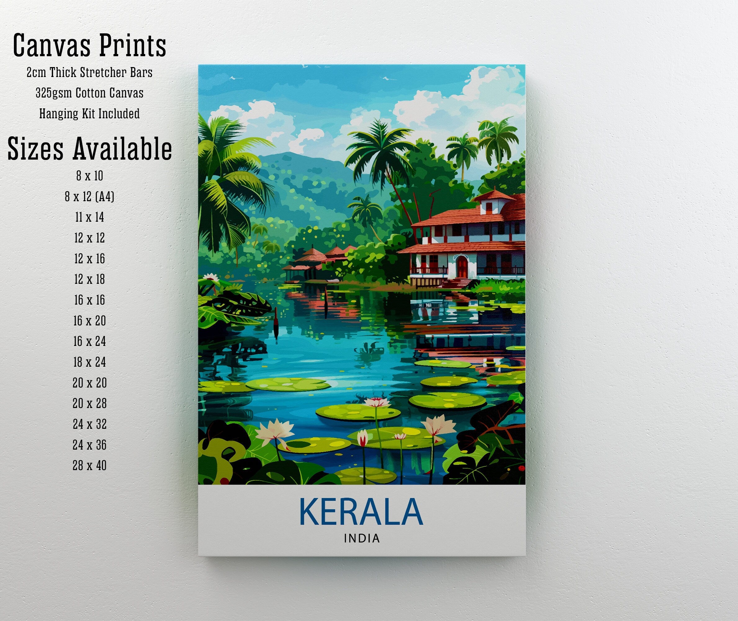Kerala India Travel Print Wall Decor Wall Art Kerala Wall Hanging Home Décor Kerala Gift Art Lovers India Art Lover Gift Print Art