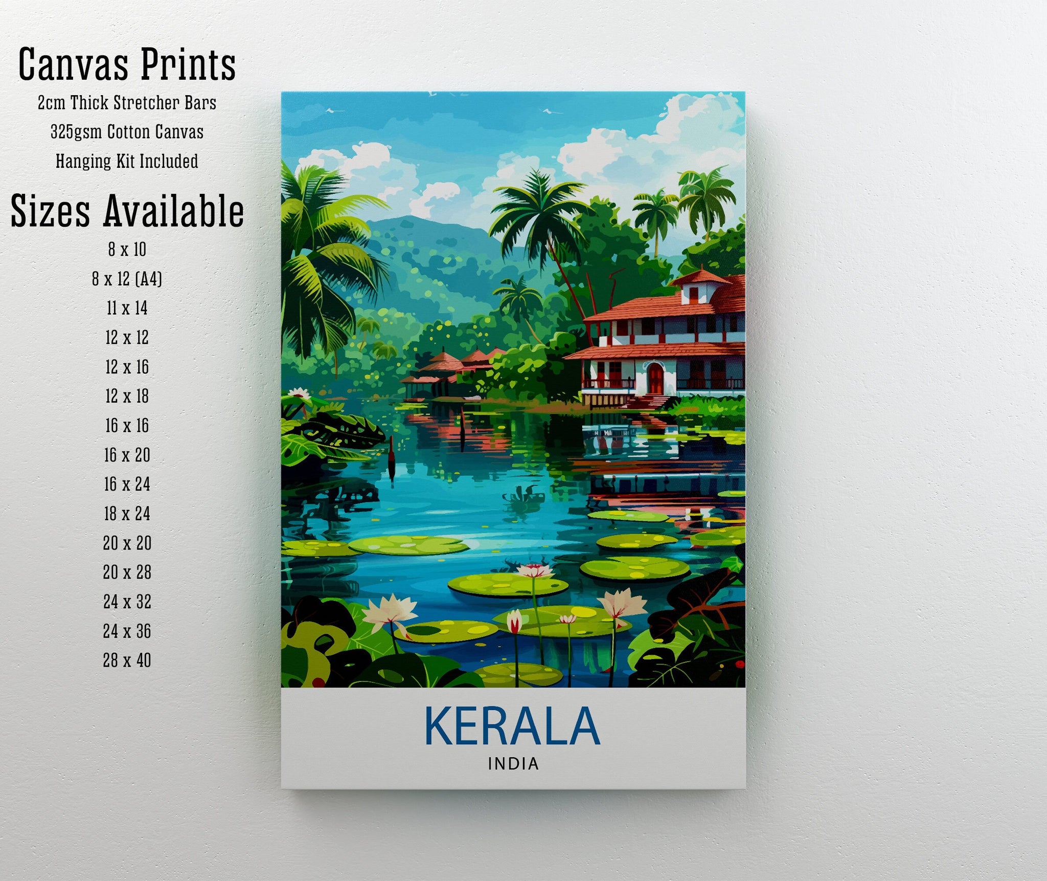 Kerala India Travel Print Wall Decor Wall Art Kerala Wall Hanging Home Décor Kerala Gift Art Lovers India Art Lover Gift Print Art