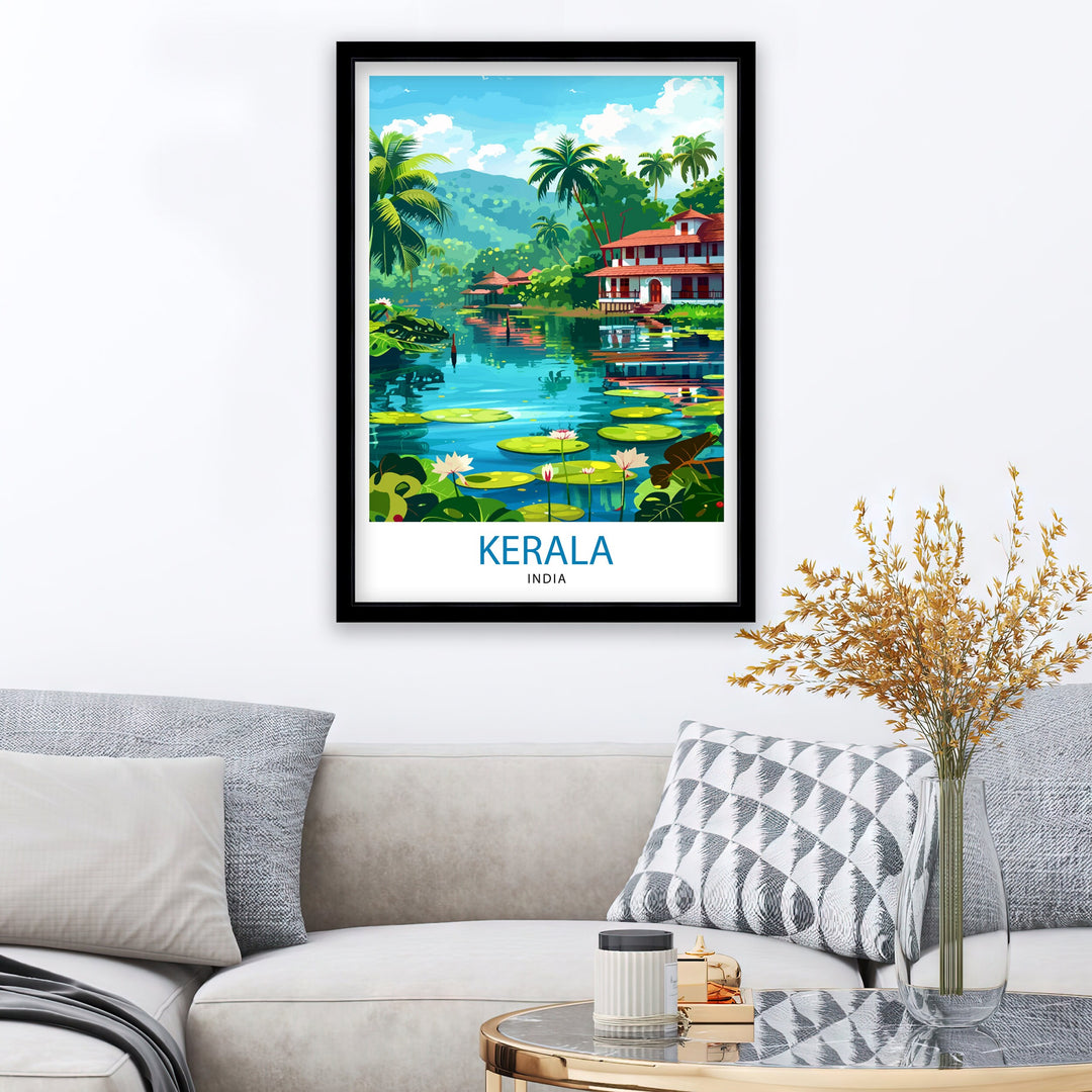 Kerala India Travel Poster