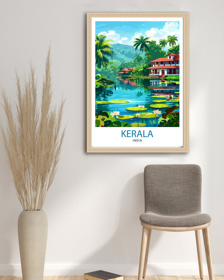 Kerala India Travel Print Wall Decor Wall Art Kerala Wall Hanging Home Décor Kerala Gift Art Lovers India Art Lover Gift Print Art