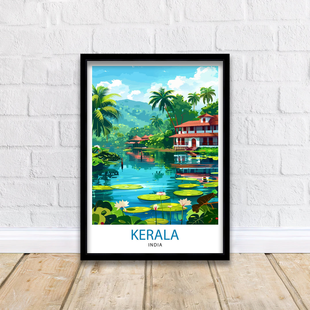 Kerala India Travel Poster