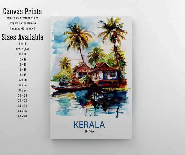 Kerala India Travel Print Wall Decor Wall Art Kerala Wall Hanging Home Décor Kerala Gift Art Lovers India Art Lover Gift Print Art