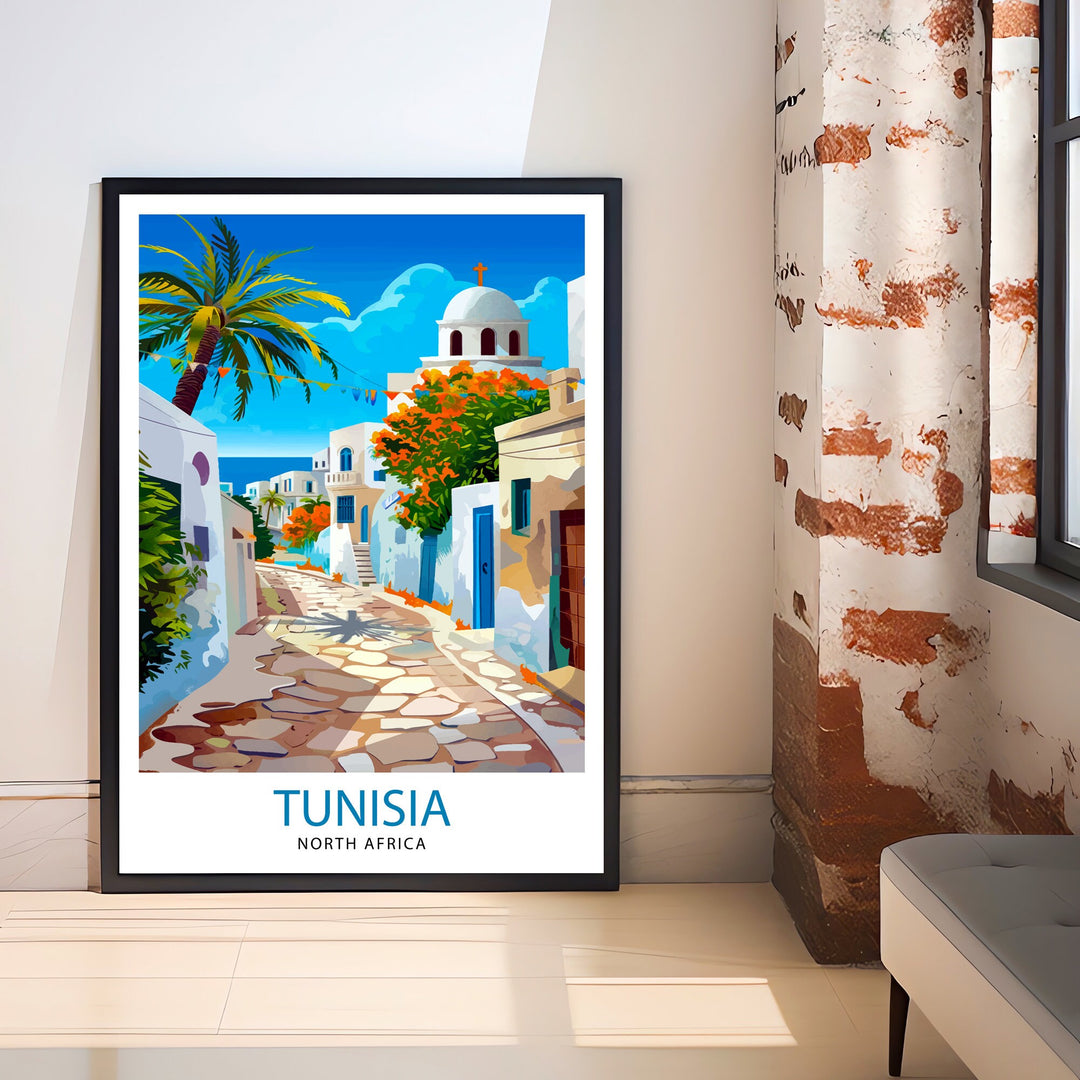 Tunisia Travel Print Wall Decor Wall Art Tunisia Wall Hanging Home Décor Tunisia Gift Art Lovers North Africa Art Lover Gift Print Art