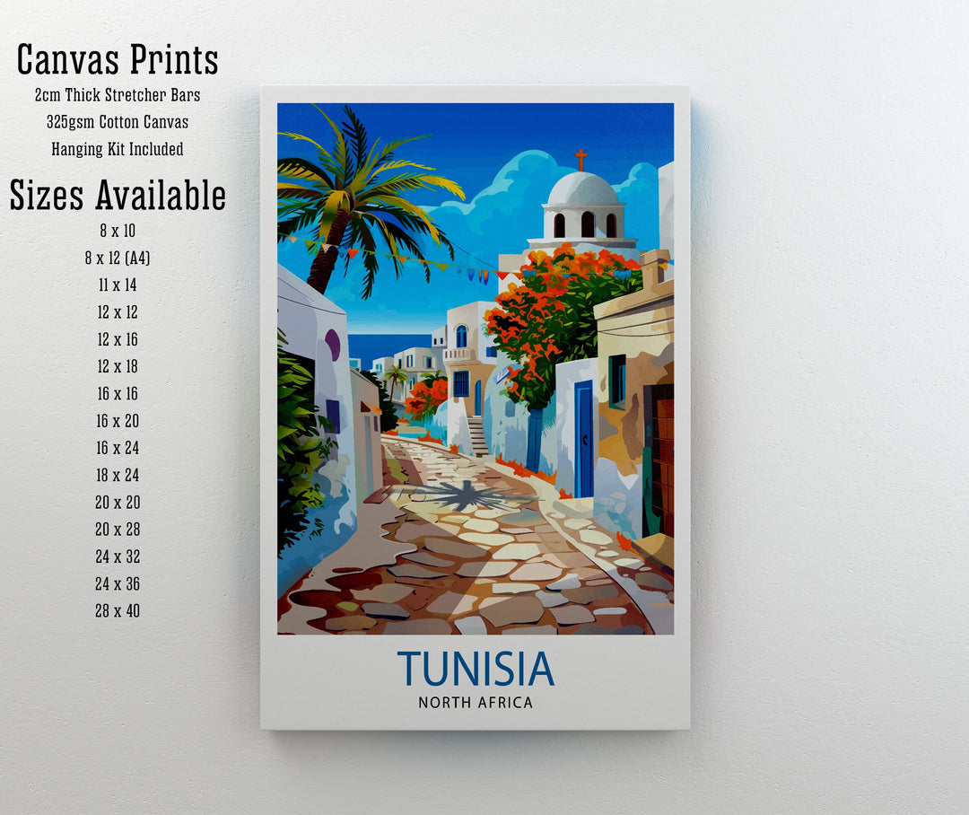 Tunisia Travel Print Wall Decor Wall Art Tunisia Wall Hanging Home Décor Tunisia Gift Art Lovers North Africa Art Lover Gift Print Art